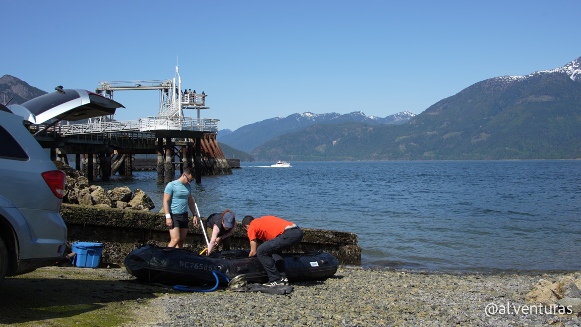 Preparativos para zarpar desde Porteau Cove