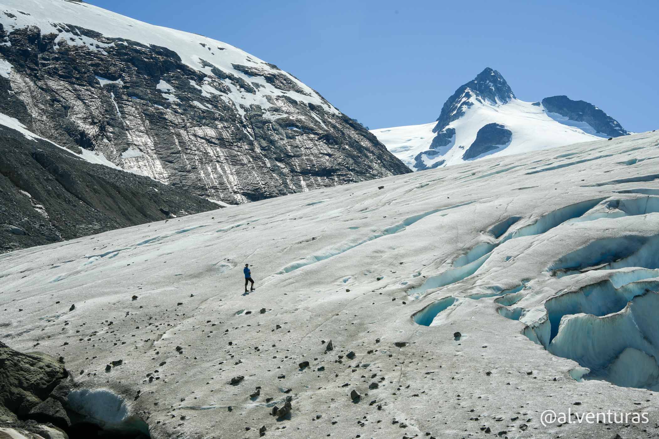 Andando por el glaciar