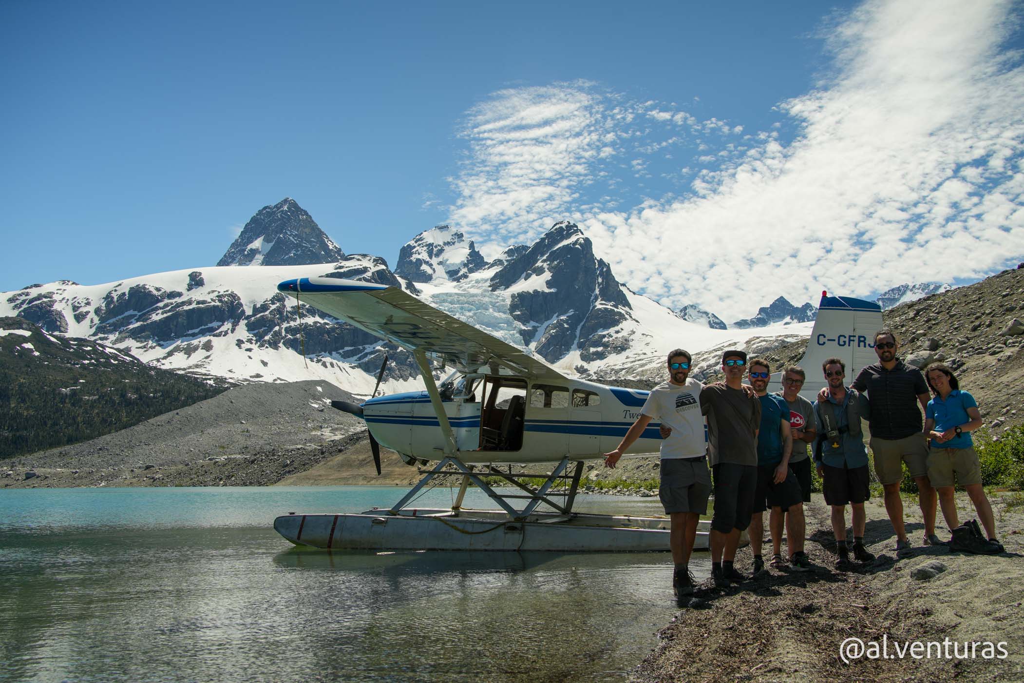 Nuestro equipo completo tras la llegada a Ape Lake